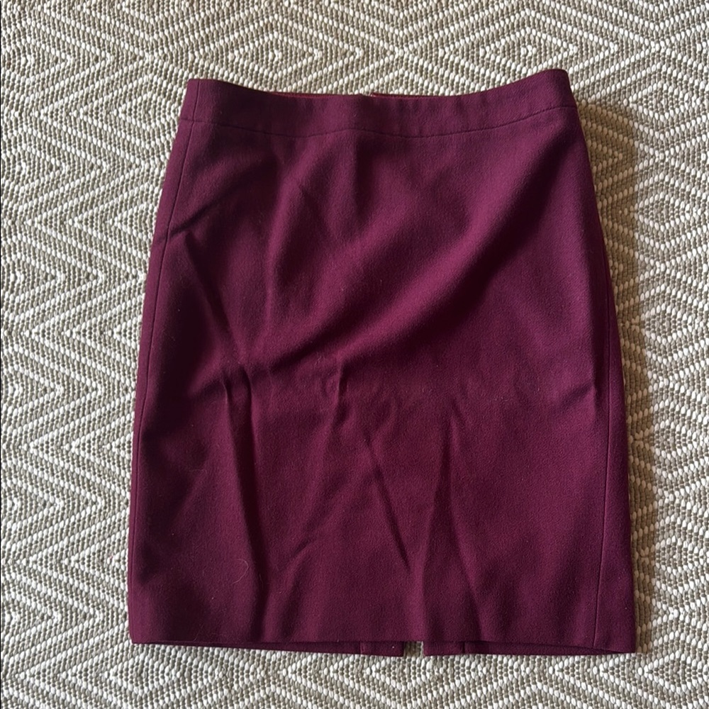J. Crew Factory Burgundy Wool Pencil Skirt